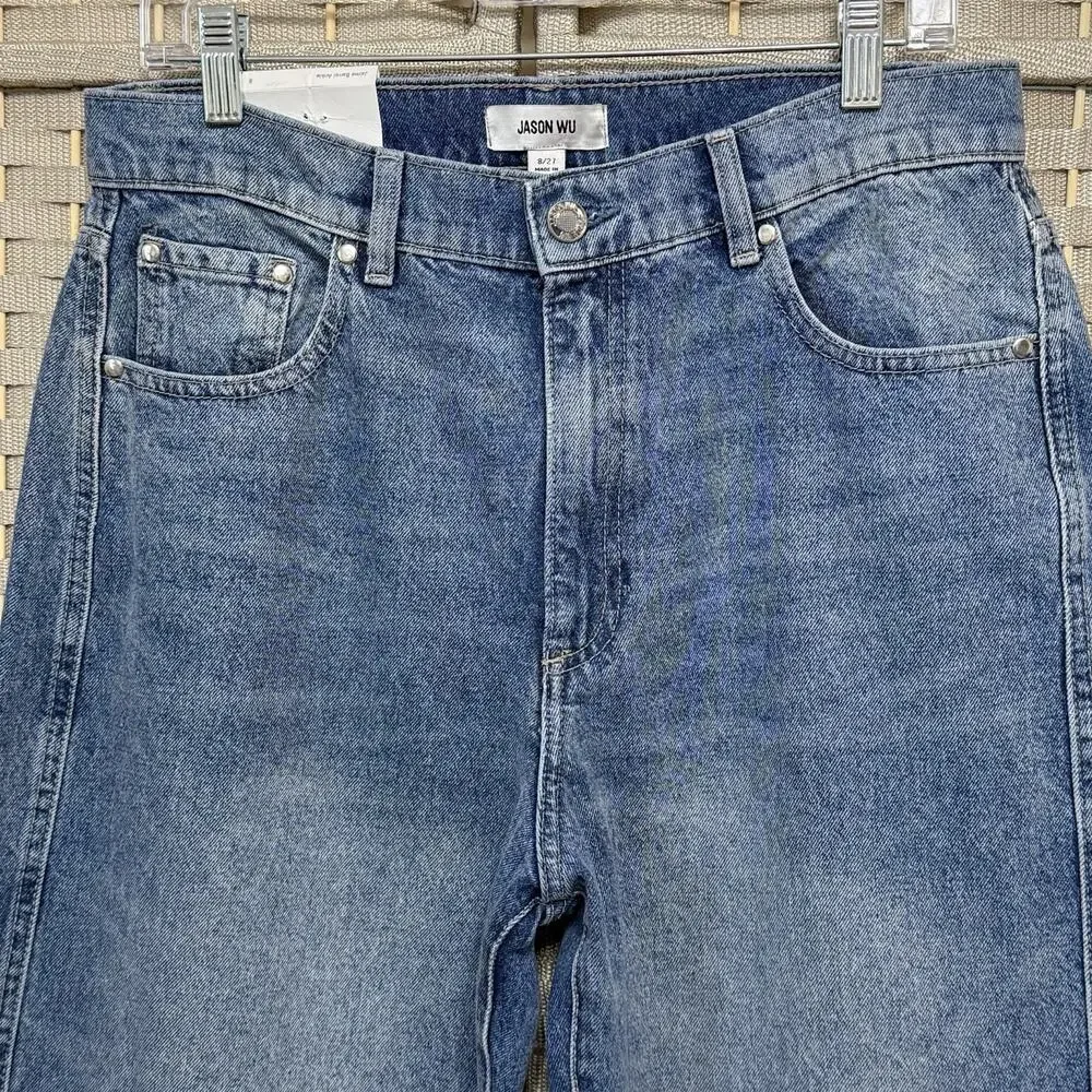 Jason Wu Barrel Ankle Jeans Size 8/27 Blue Salt Lake Wash Cotton NWT - Picture 4 of 12